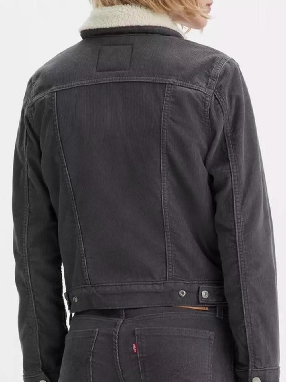 Levi’s Original Sherpa Trucker Jacket Gray Denim S - Picture 2 of 9